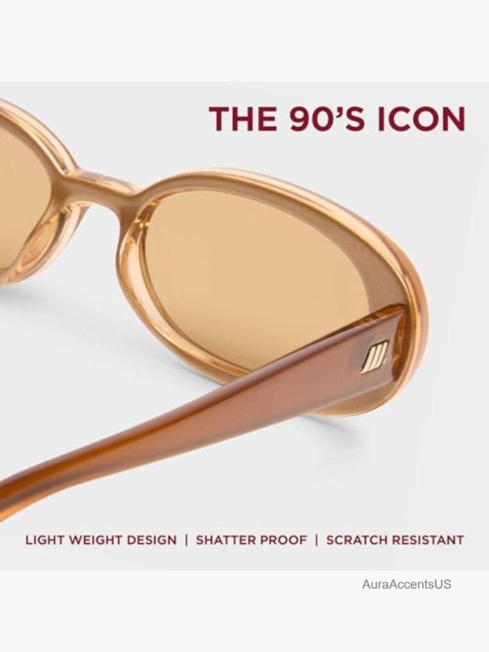 Retro 90s Narrow Oval Sunglasses for Men and Women - Picture 3 of 7